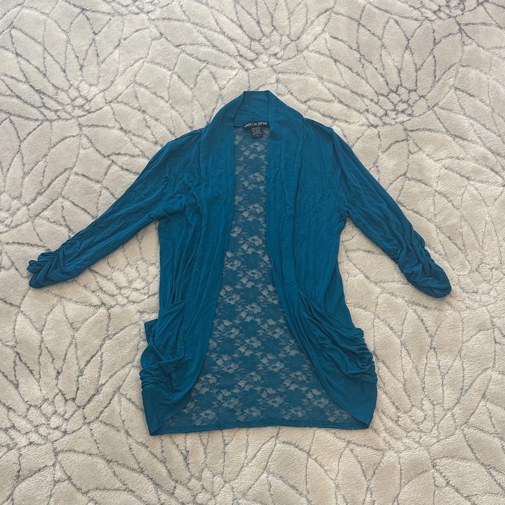 American Dream Turquoise Lace Cardigan